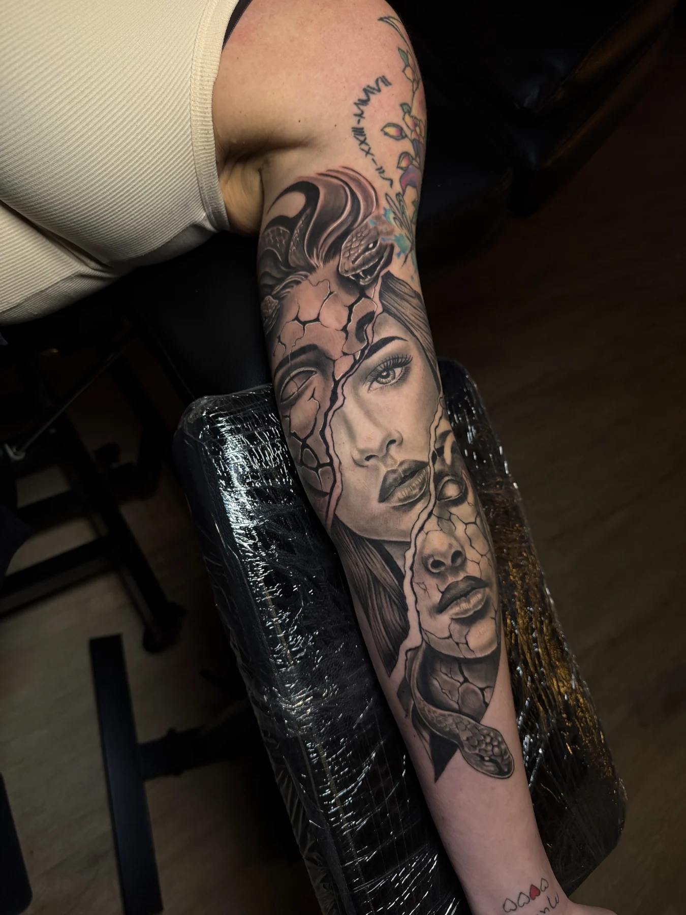 Black and grey portrait sleeve